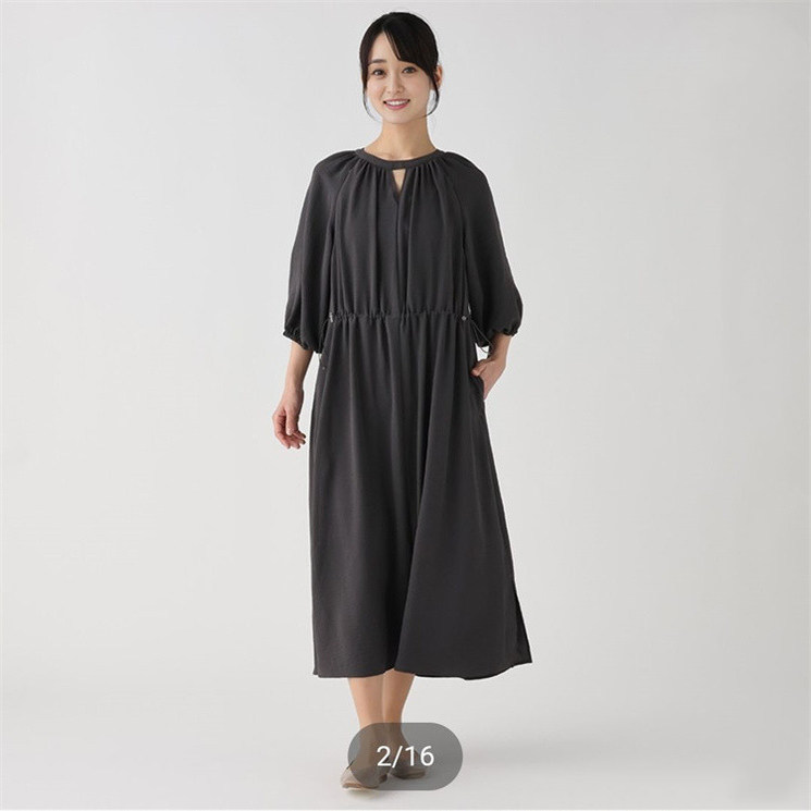 肌理压皱接触冷感凉爽宽松连衣裙