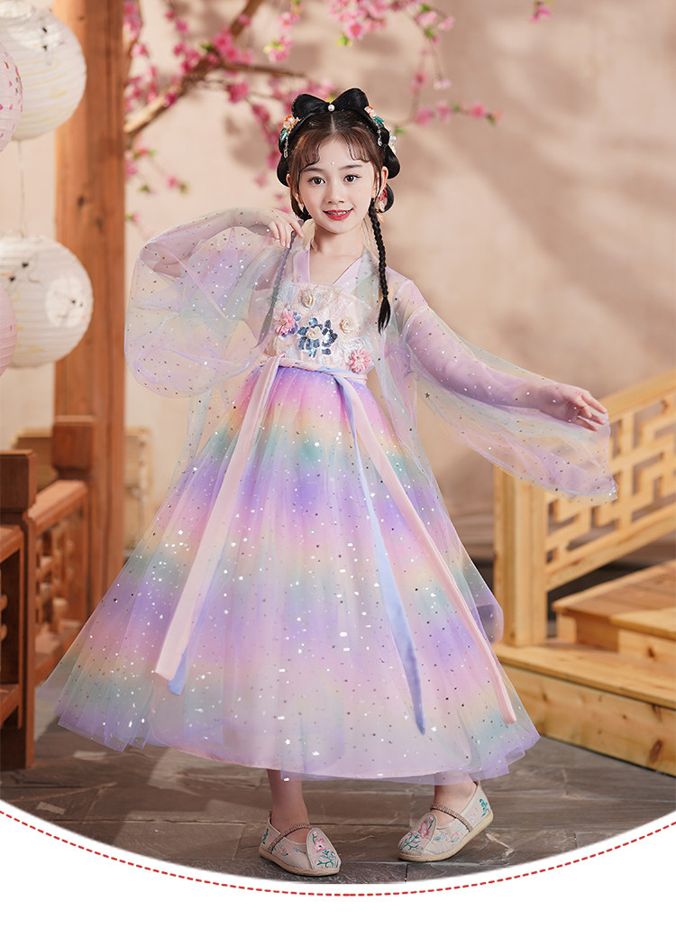 女童汉服儿童中国风超仙古装连衣裙小女孩裙子秋季古风唐装春秋款