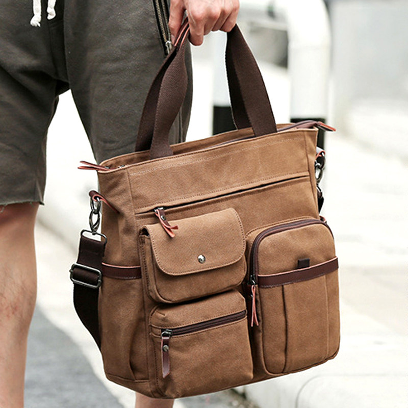 男式包单肩包男帆布手提包斜挎包2025新款背包休闲商务公文包男款