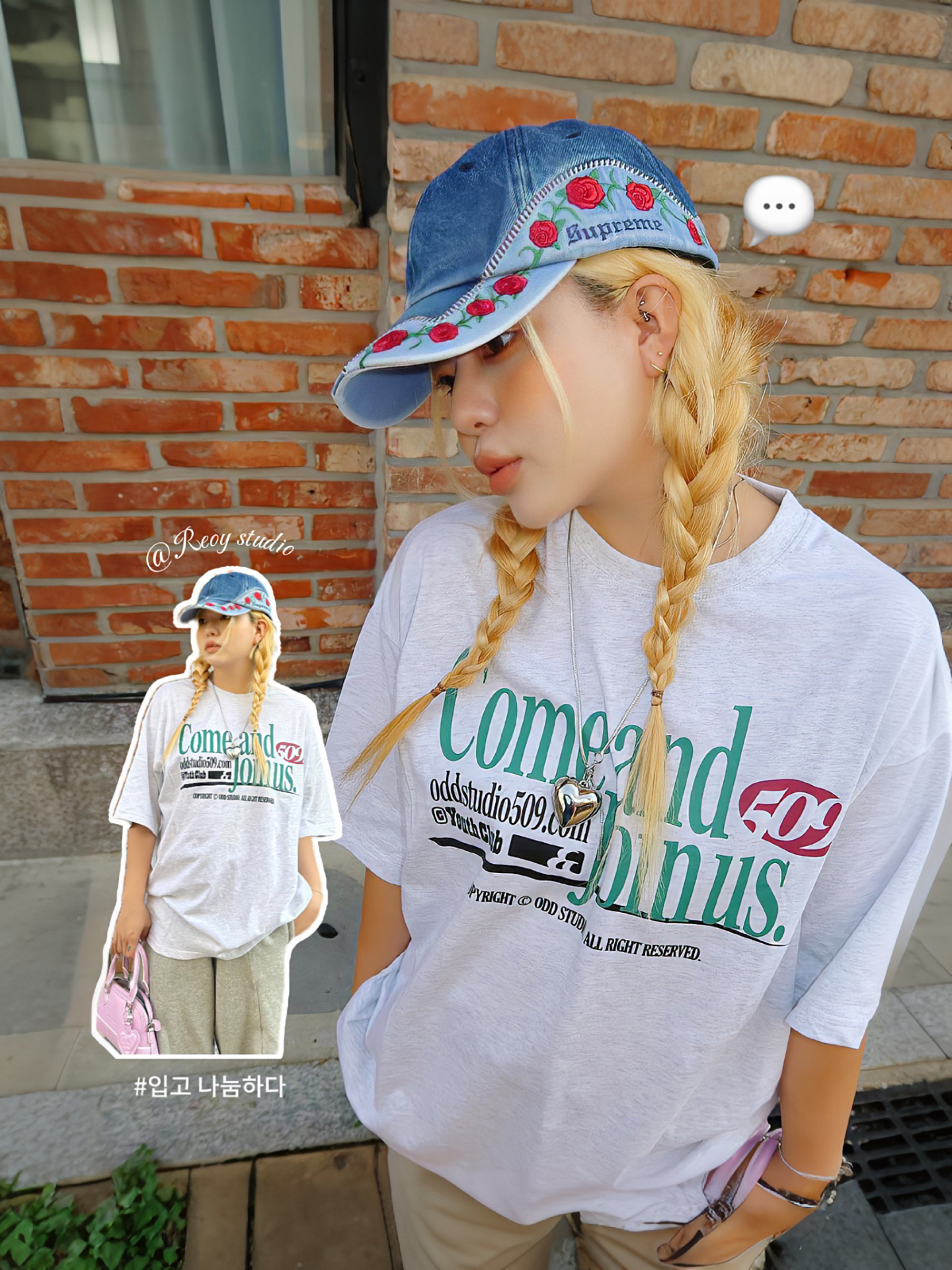 [REコンテナ]oddstudio美式复古英文街头字母短袖T恤ins风6色入