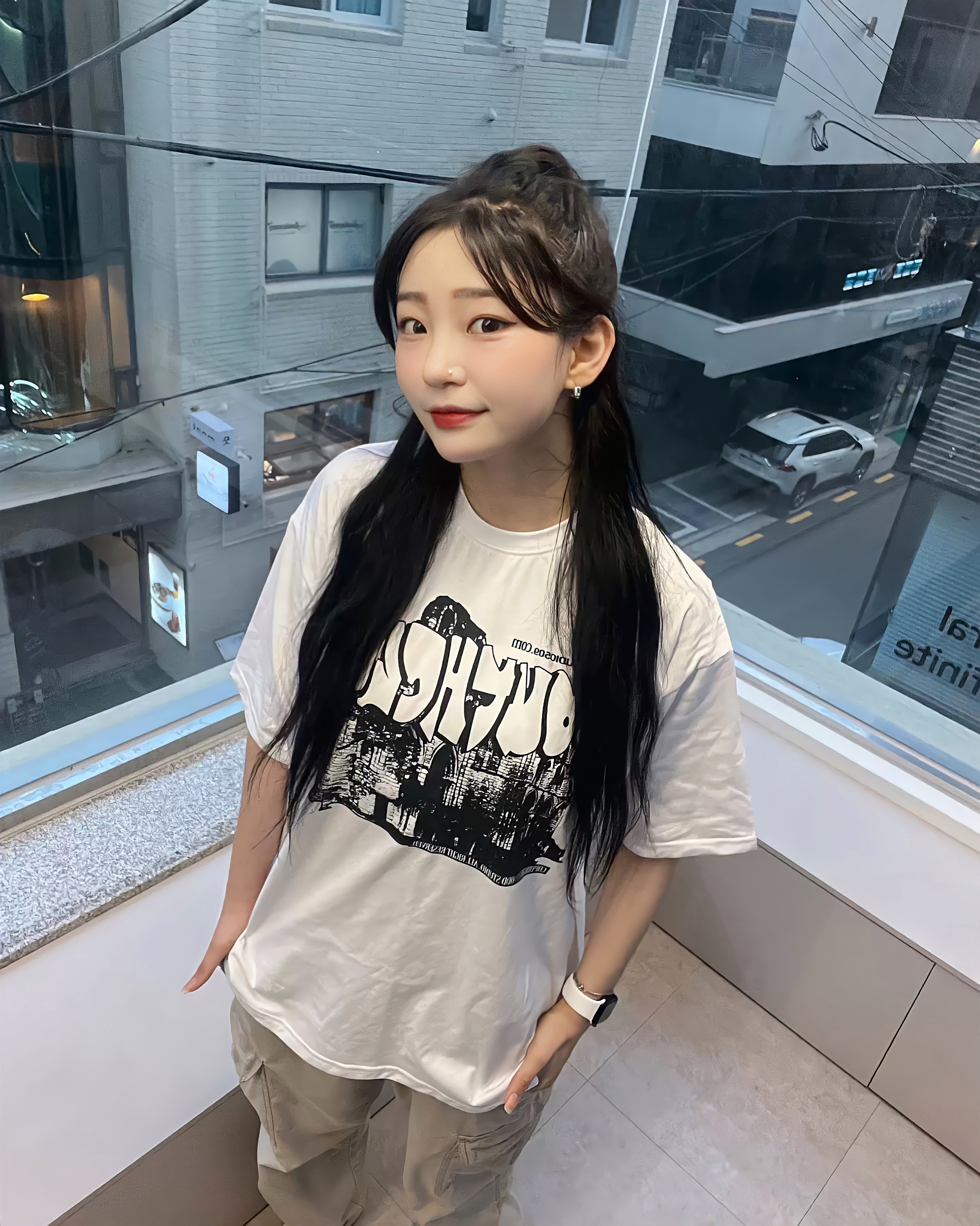 [REコンテナ]oddstudio美式复古涂鸦字母宽松短袖T恤ins风5色入