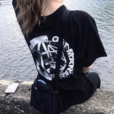 LMC韩国超酷背后印花男女情侣装