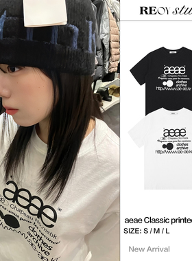 REOY STUDIO定制aeae韩版经典款字母logo百搭休闲宽松短袖T恤男女