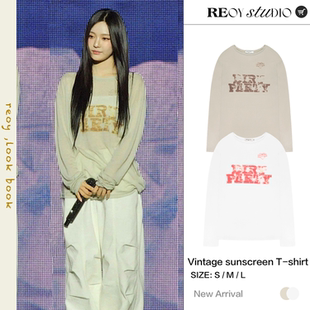 复古美式 长袖 天丝防晒罩衫 Stu 薄款 宁艺卓同款 新款 REOY T恤夏季
