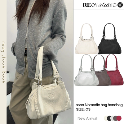 REOY Stu”韩版小众ason流浪包博主同款做旧皮mini机车包手提包女