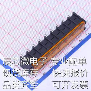 DBT50G-7.62-9P-BK-P 栅栏式接线端子 7.62mm 1x9P 每排P数:9 排