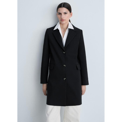 西班牙欧洲正品代购 MANGO 女士 系扣中长棉质大衣  87084062