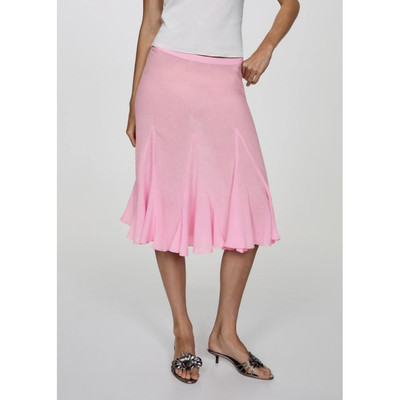 西班牙欧洲正品代购 MANGO 女士 不对称荷叶边短裙  67099604