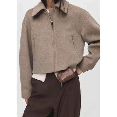 西班牙欧洲正品代购 MANGO 女士 短款羊毛混纺夹克  17055789