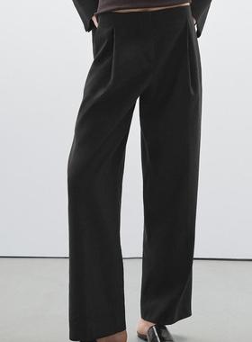 西班牙正品代购 MD 女士  飘逸打褶西装长裤  5005984