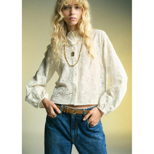 西班牙欧洲正品代购 MANGO 女士 刺绣衬衫 17027805