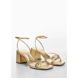 西班牙欧洲正品代购 MANGO 女士 系带高跟凉鞋 67005739 67005740