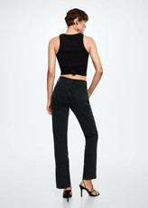 Джинсы женские 西班牙欧洲正品代购 mango 女士 中腰直筒牛仔裤