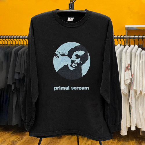 Primal Scream原始尖叫乐队oversize美式复古摇滚潮酷百搭长袖T恤