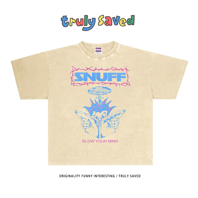 Truly saved 250g重磅纯棉 日系学生港风动漫插画vintage短袖T恤