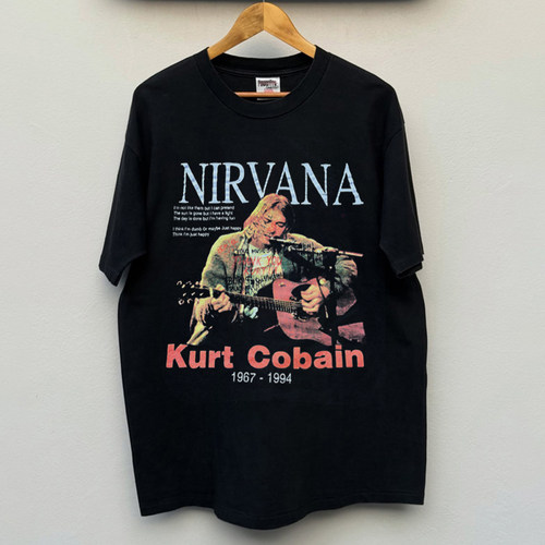 NIRVANA涅槃乐队Kurt Cobain美式复古ins金属摇滚周边男女短袖T恤