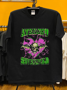 Avenged Sevenfold 七级炼狱乐队破碎爱心骷髅蝙蝠重金属短袖T恤