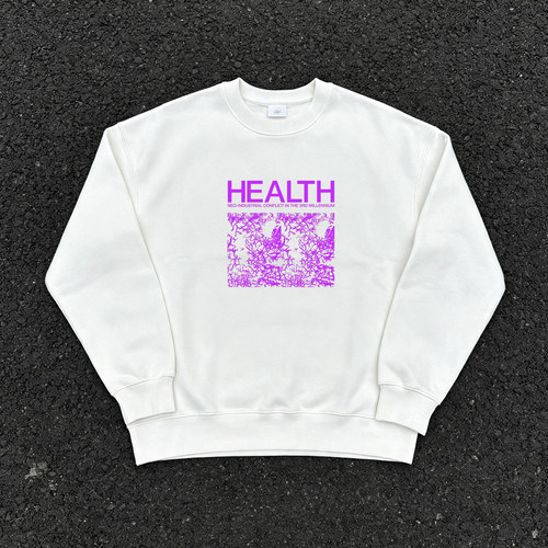 HEALTH 工业噪音乐队线条印花vintage时尚摇滚高之恋连帽圆领卫衣