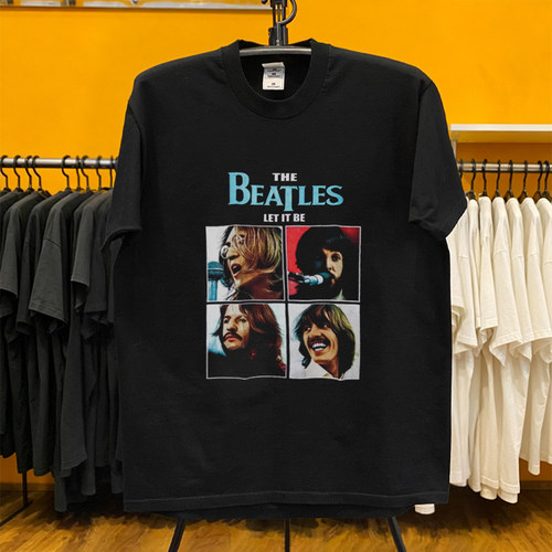 夏季上新！小众设计感The Beatles披头士乐队四宫格潮酷短袖棉T恤