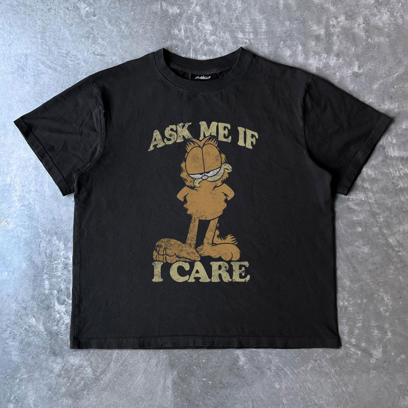 ART Fashion 冷酷加菲猫ins潮牌时尚穿搭短袖T恤vintage休闲百搭