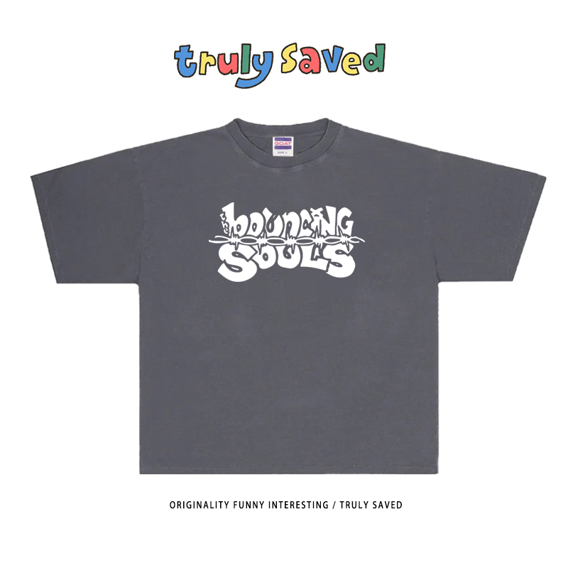 美式vintage古着感纯棉T恤