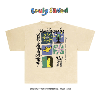 ART Fashion 小众插画设计感ins基础百搭短袖T恤oversize慵懒风