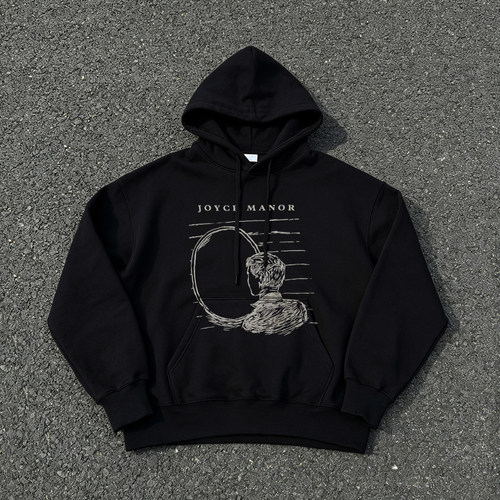 Joyce Manor 独立摇滚乐队素描人像印花古着感街头风重磅套头卫衣