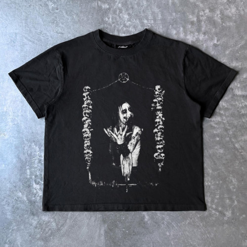 ART Fashion 暗黑系个性美式穿搭ins数码直喷短袖T恤hiphop痞帅风