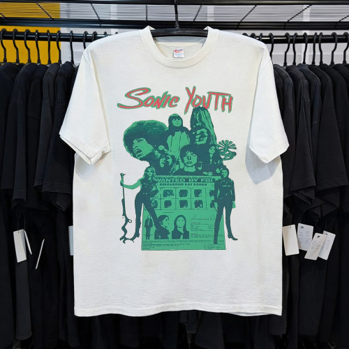 Sonic Youth音速青年乐队周边宽松透气短袖街头重磅男女同款T恤衫