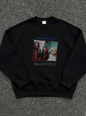 Nirvana涅槃乐队成员合照Vintage美式复古经典摇滚高级感潮酷卫衣