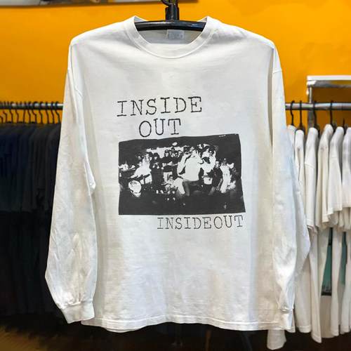 INSIDE OUT 硬核朋克现场照片复古T恤 松弛感宽松百搭纯棉长袖T恤