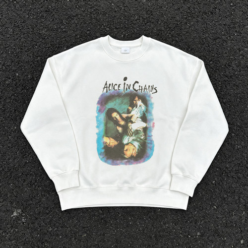 Alice in Chains 爱丽丝囚徒双面印花欧美复古涂鸦高级感连帽卫衣