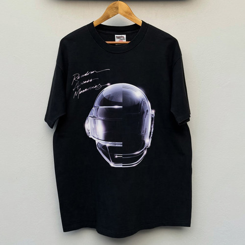 Daft Punk 蠢朋克乐队电子摇滚潮流vintage街头复古短袖T恤男直喷