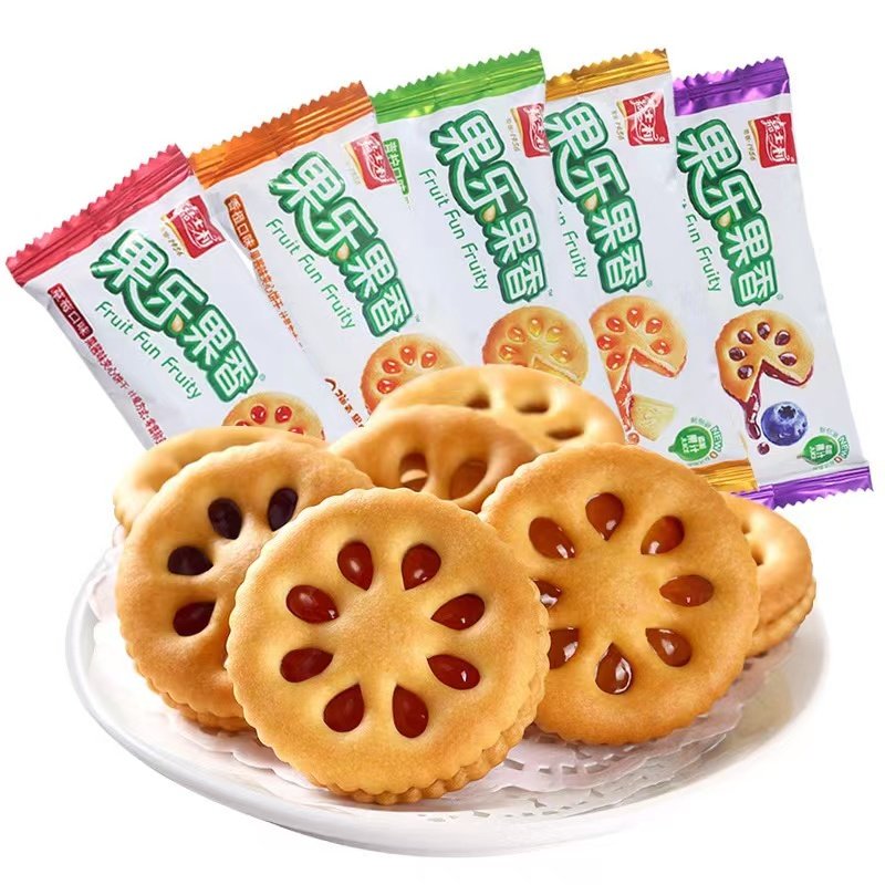 临期B07  嘉士利果乐果香夹心饼干约17g代餐饱腹草莓香橙散装零食