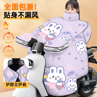 冬季加绒加厚防水电动车挡风被