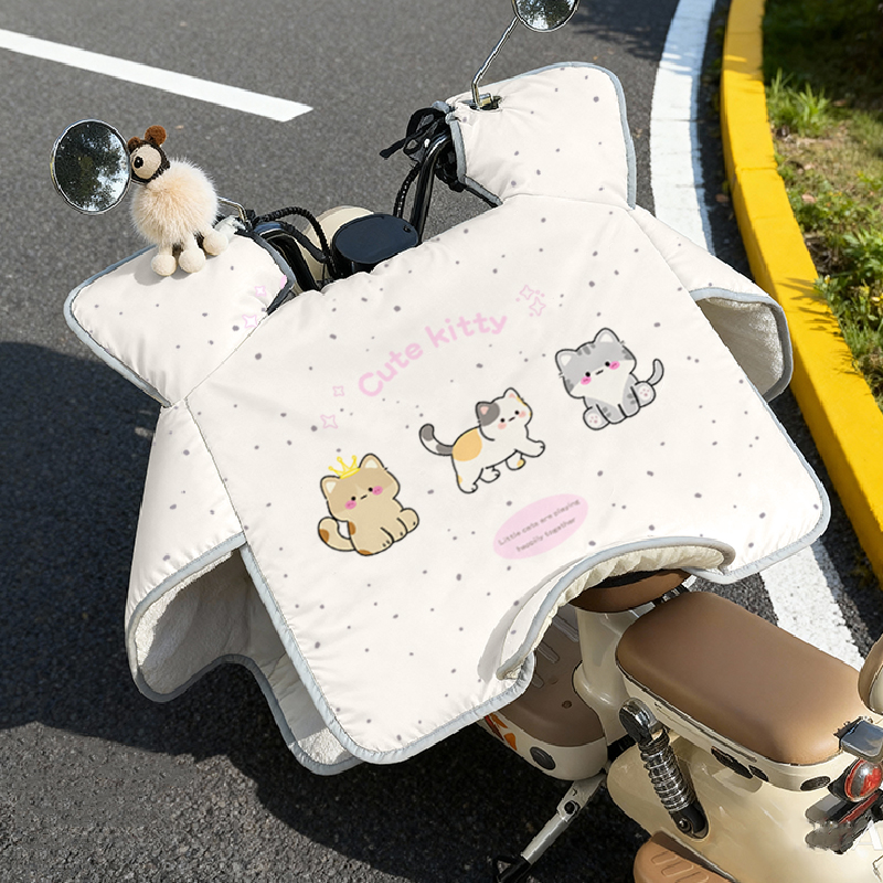 2025新款牛奶绒冬季电动车挡风被