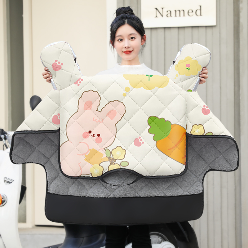 电动车挡风被冬季加绒加厚防风罩