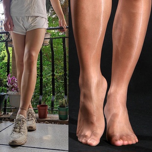 男式 薄款 袜九分裤 象鼻开口JJ套全透明连裤 加档性感 油亮丝袜男士