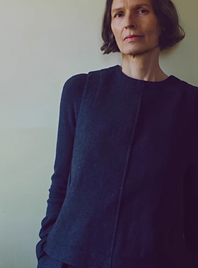 英国代购TOAST 水煮羊毛斜纹布纽扣上衣秋季新款无袖马夹