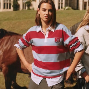 领T恤秋季 女士条纹POLO衫 纯棉休闲上衣 Springfield 西班牙代购