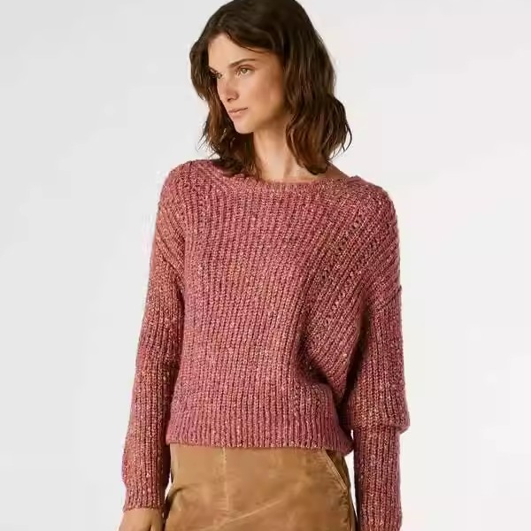 西班牙代购羊绒混纺圆领针织毛衣