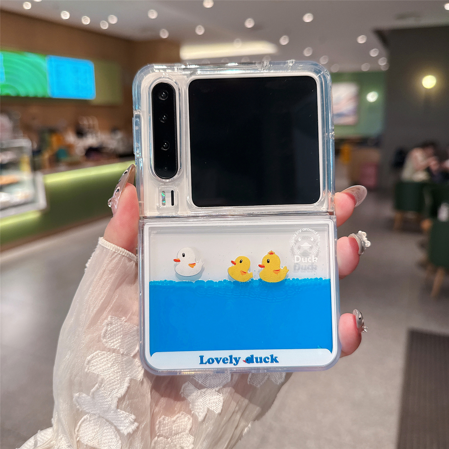 动态液体流动三只鸭子解压手机壳