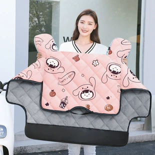 加绒加厚保暖摩托电瓶车防风罩自行车防雨罩冬款 电动车挡风被冬季