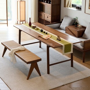 北美黑胡桃木茶桌椅组合实木茶台家用客厅阳台泡茶桌禅意茶几家具