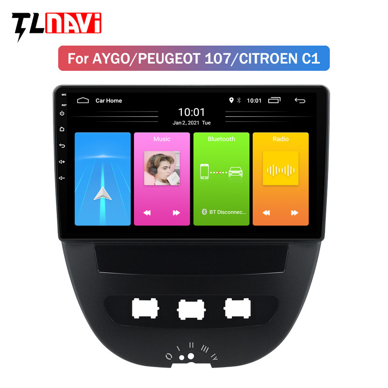 适用于标致107雪铁龙C1丰田AYGO  GPS车载导航仪安卓大屏一体机