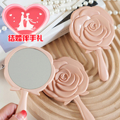 吾家婚品喜镜玫瑰化妆镜伴娘便携手持镜迷你补妆镜 结婚伴手礼