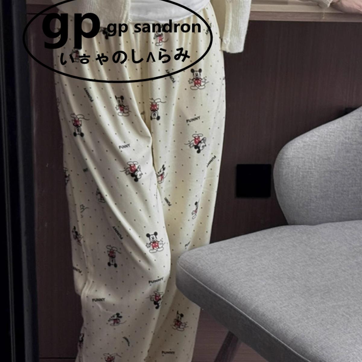 GPSandron睡裤女生德绒点点米奇