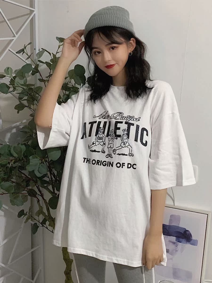 2019夏装韩版古着感少女t恤cec超火短袖chic港味风嘻哈丧系上衣潮