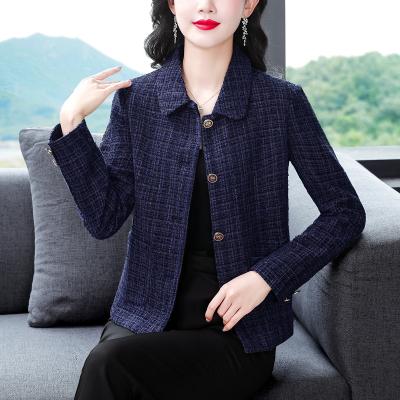 小香风外套女士秋冬款2025新款女装气质翻领休闲西装妈妈短款上衣