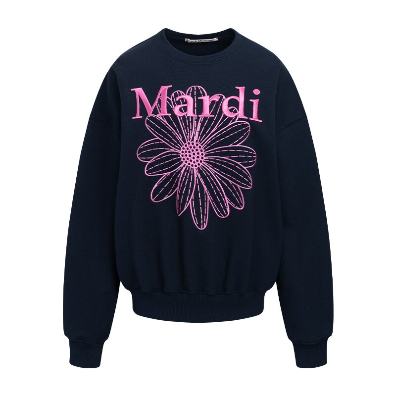 韩国新款Mardi卫衣女金高银同款潮牌小雏菊刺绣印花秋冬圆领上衣